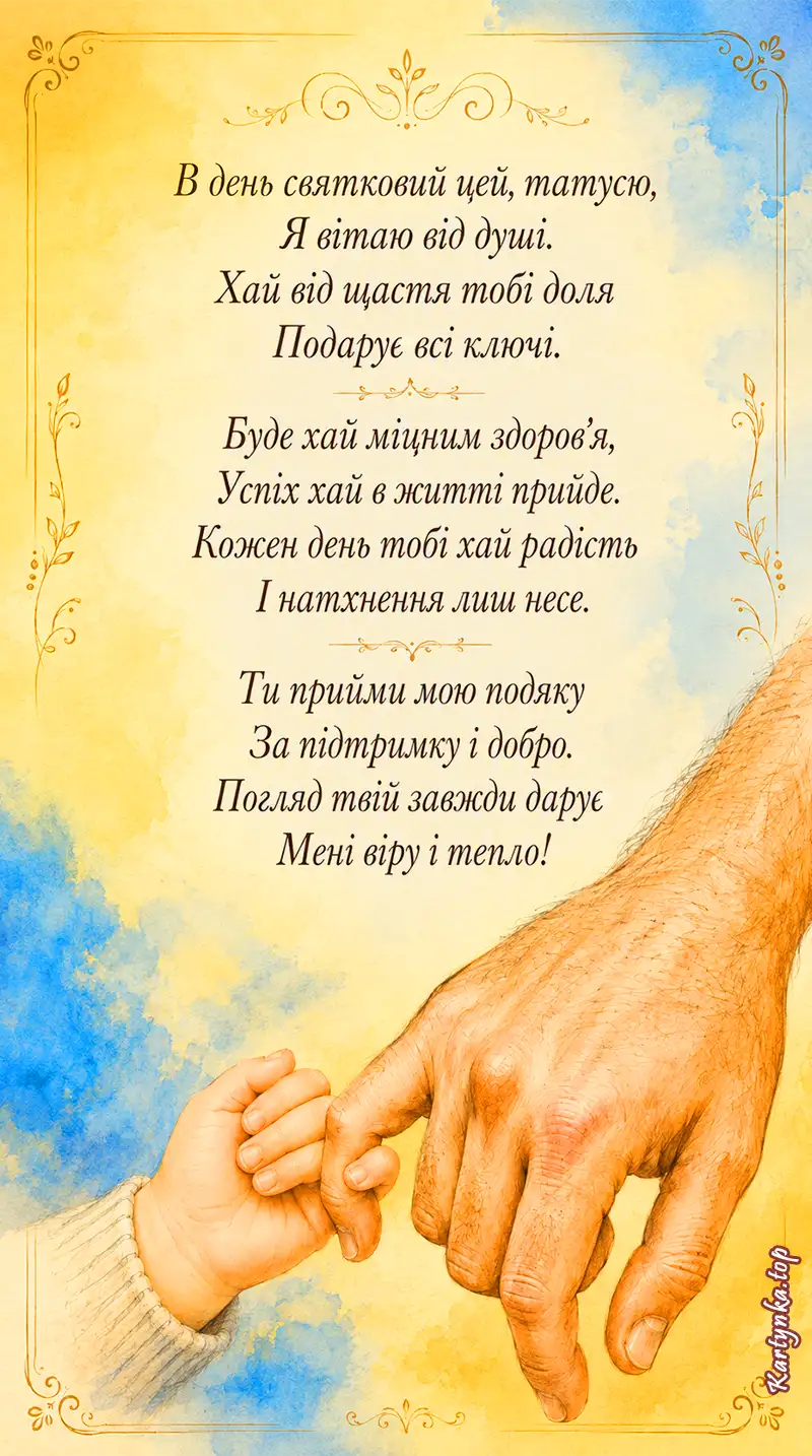 Мила картинка з Днем батька та теплими словами