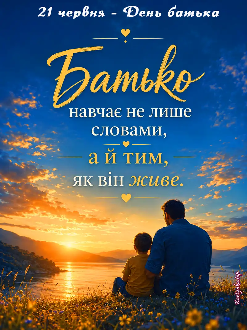 Ніжне побажання батькові на святковому зображенні