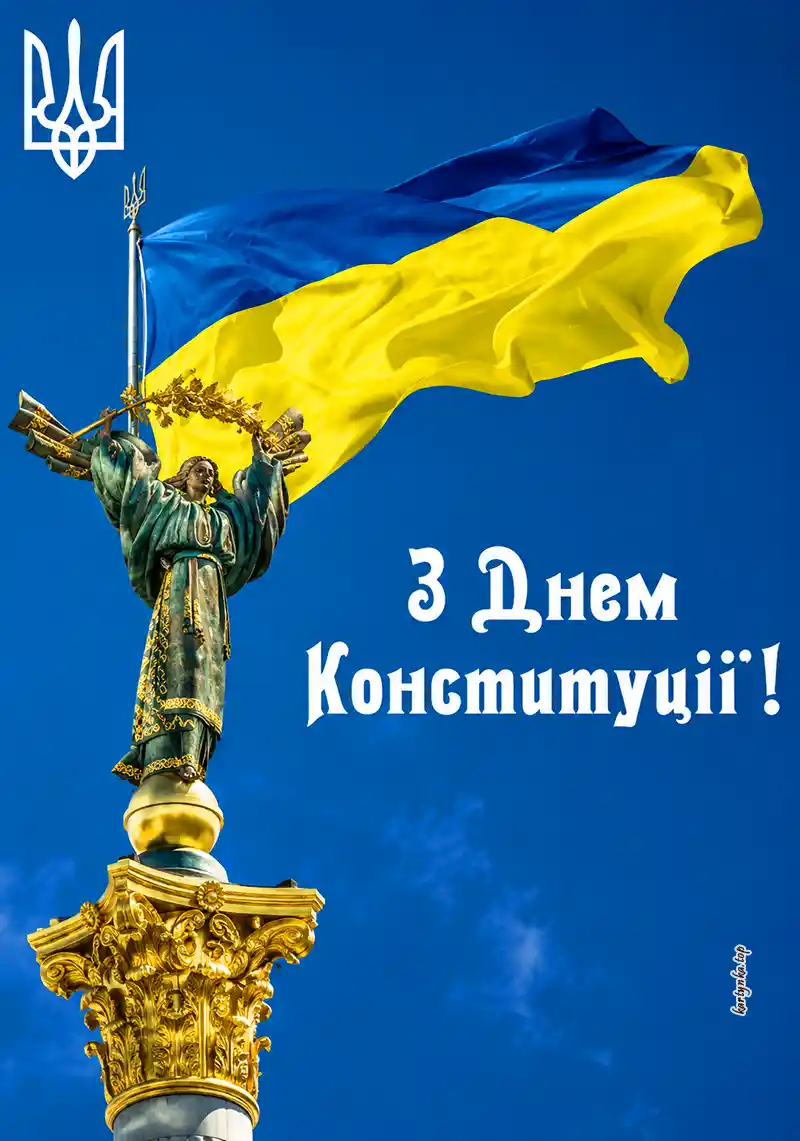 Картинка до Дня Конституції з елементами традиційного українського орнаменту