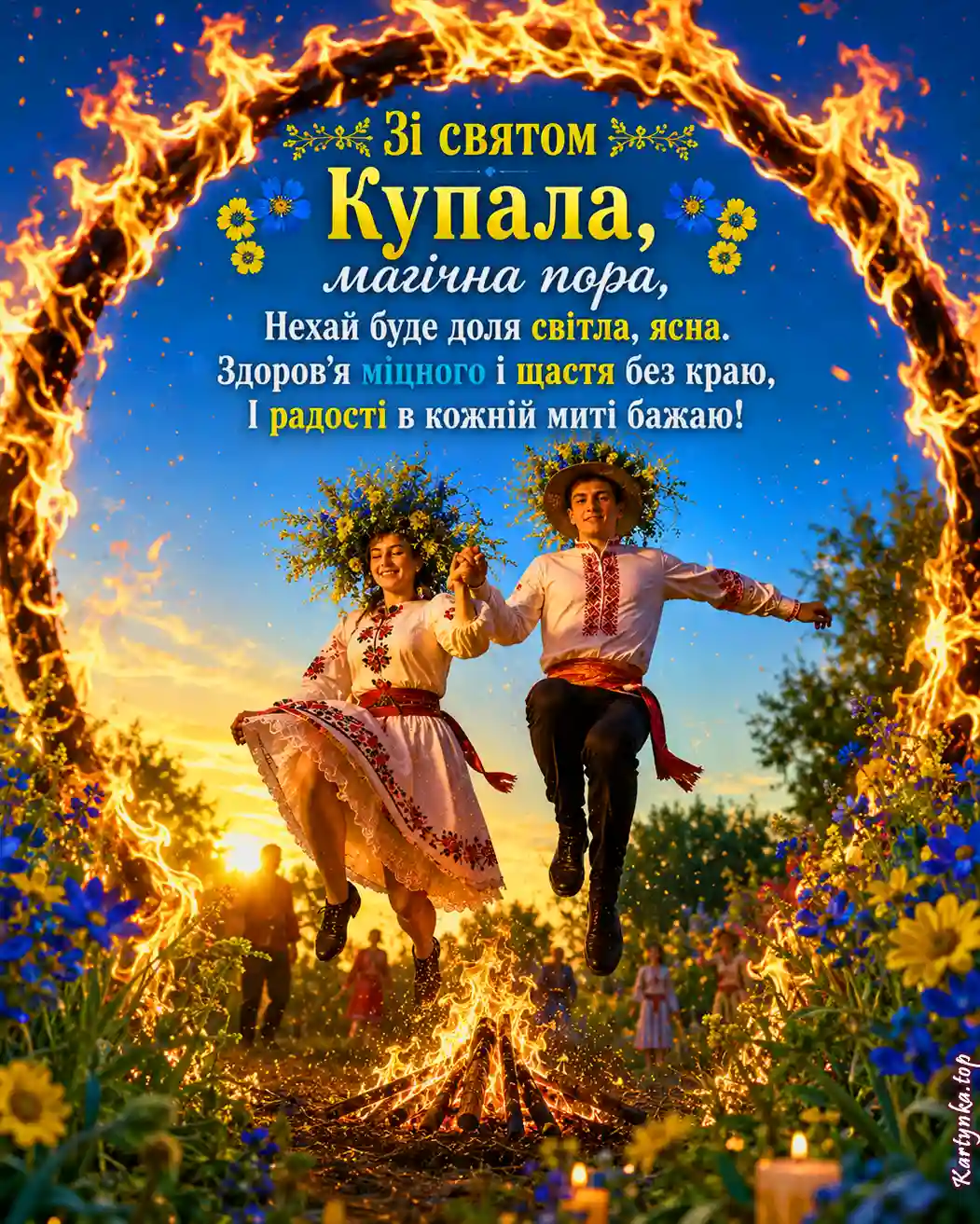 Листівка з Івана Купала - добре і красиве вітання