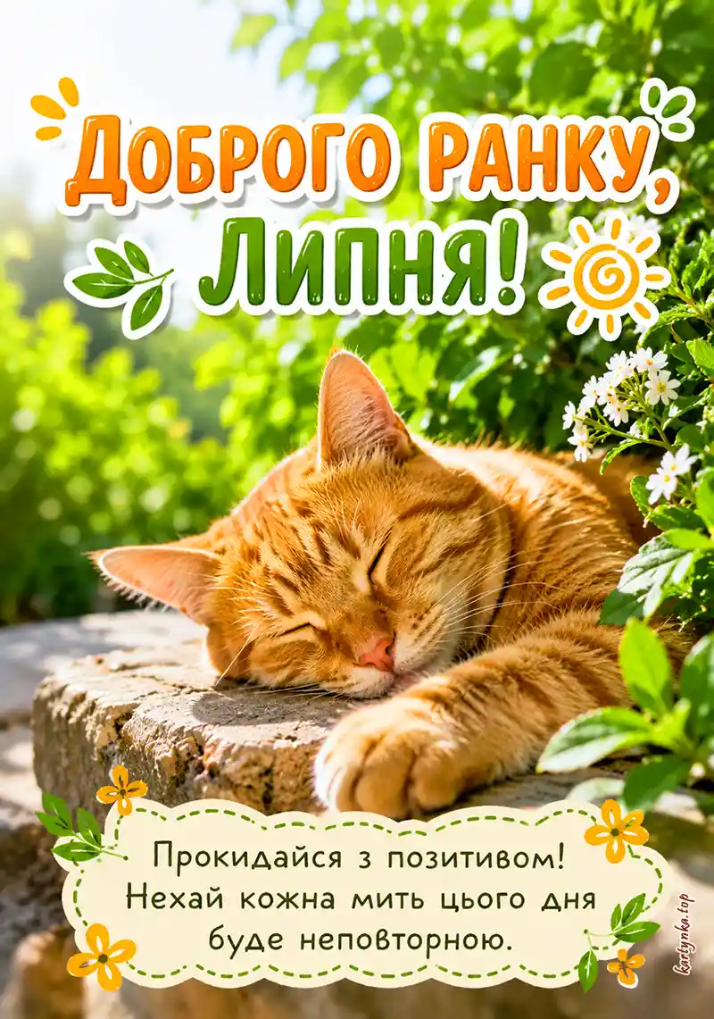 Ніжна листівка доброго липневого ранку
