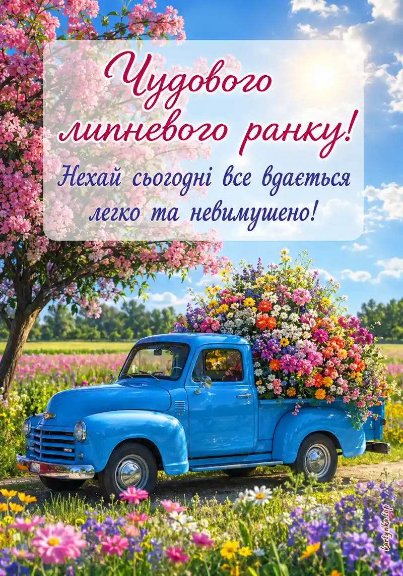 Мила картинка доброго ранку липня