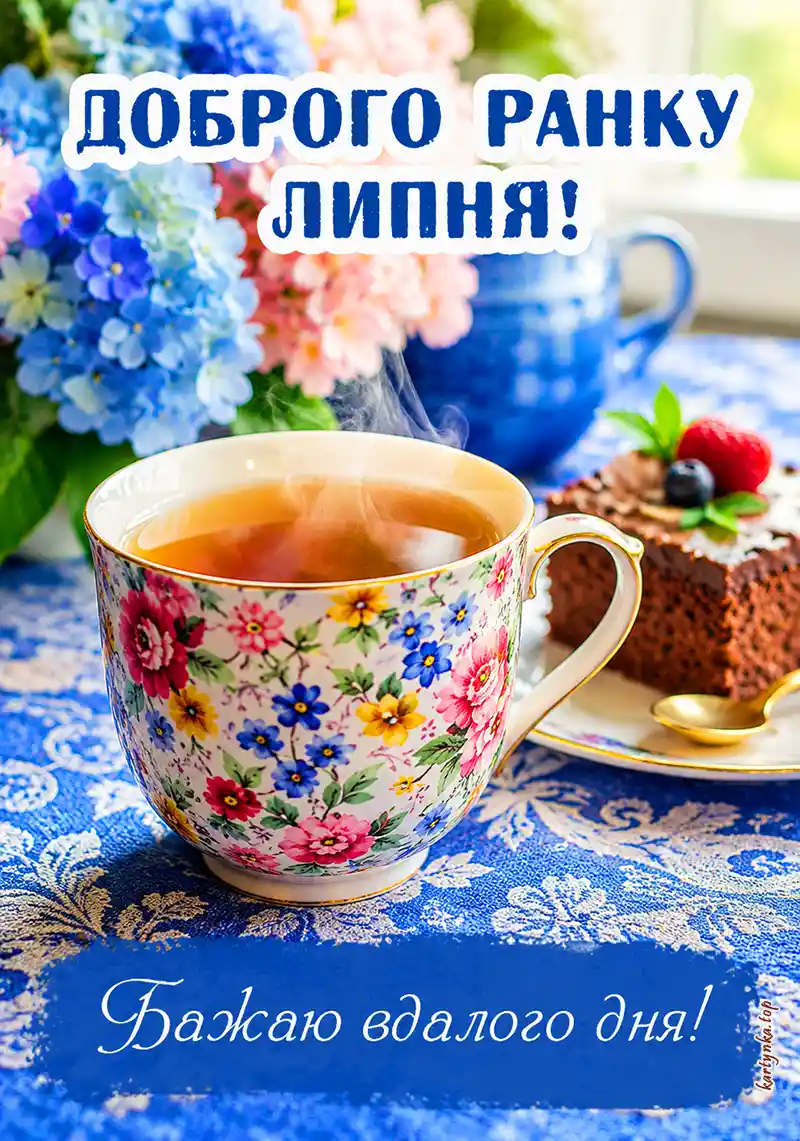 Листівка доброго ранку липня