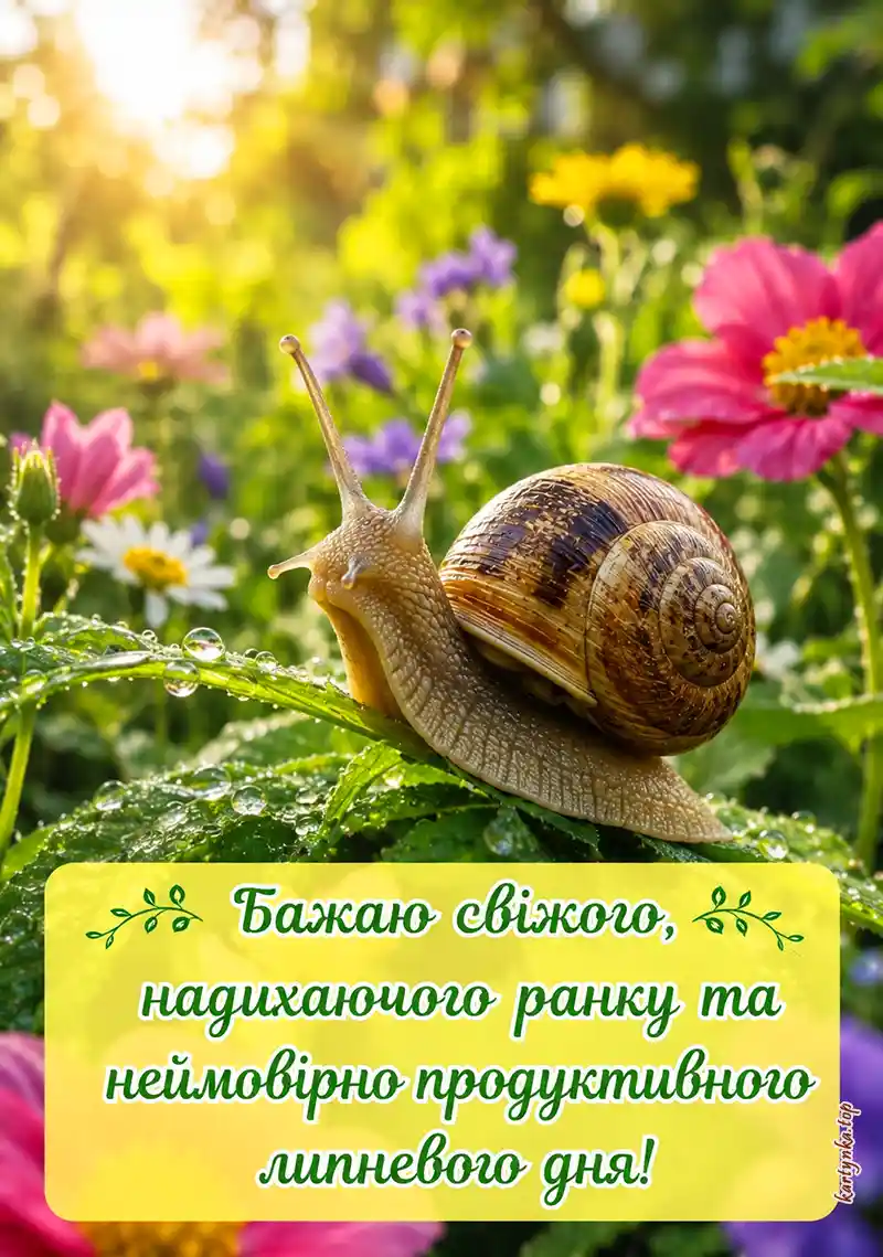 Листівка з побажанням доброго липневого ранку