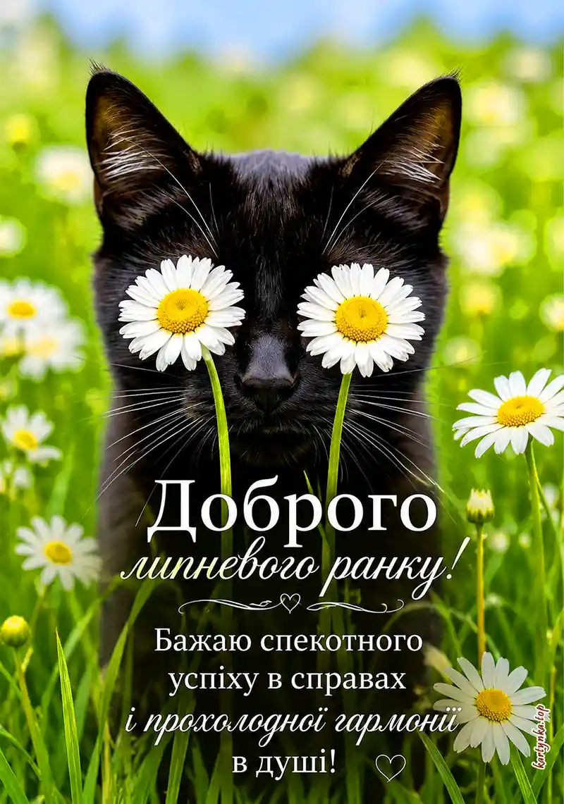Листівка-привітання доброго липневого ранку
