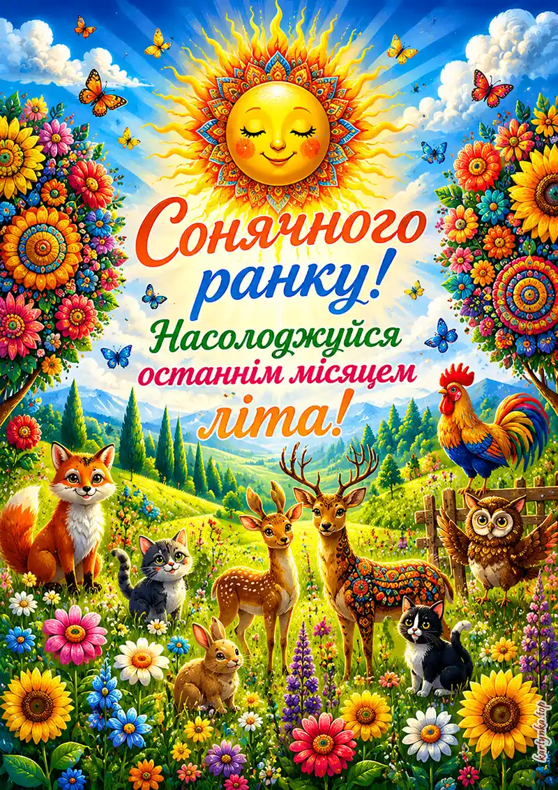 Побажання з добрим серпневим ранком