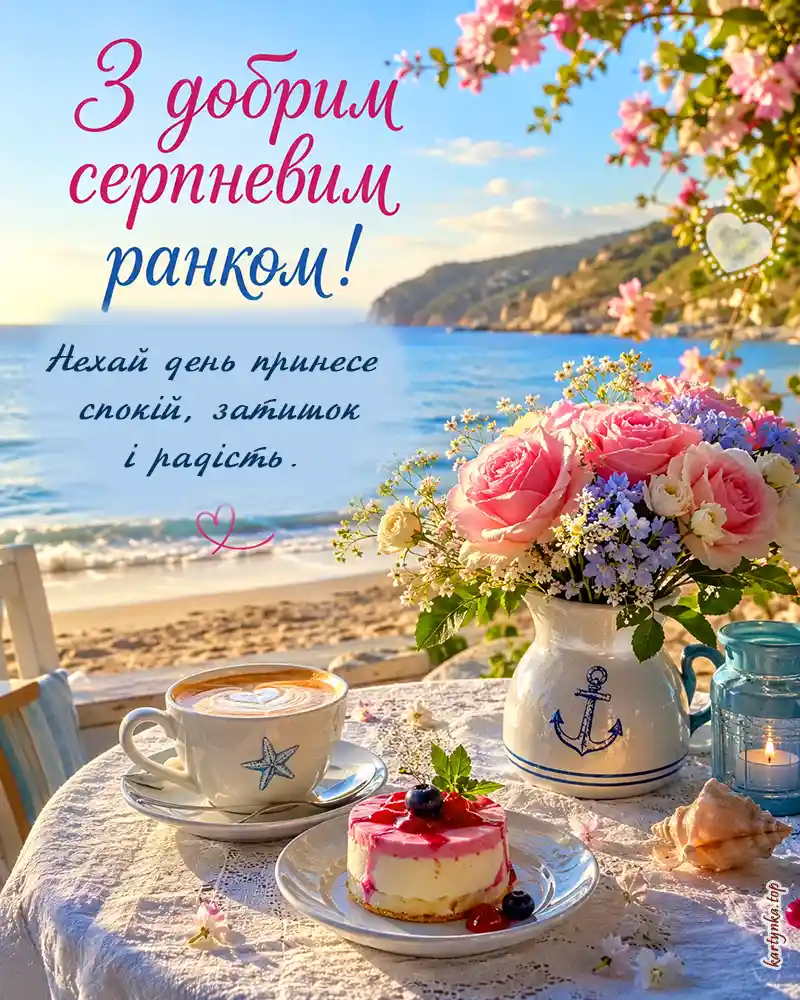 Красива картинка доброго ранку серпня