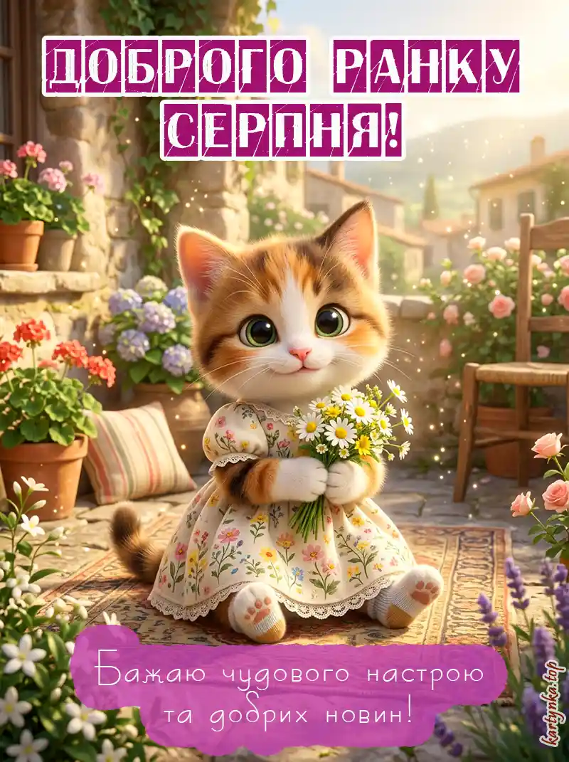 Красива листівка доброго серпневого ранку