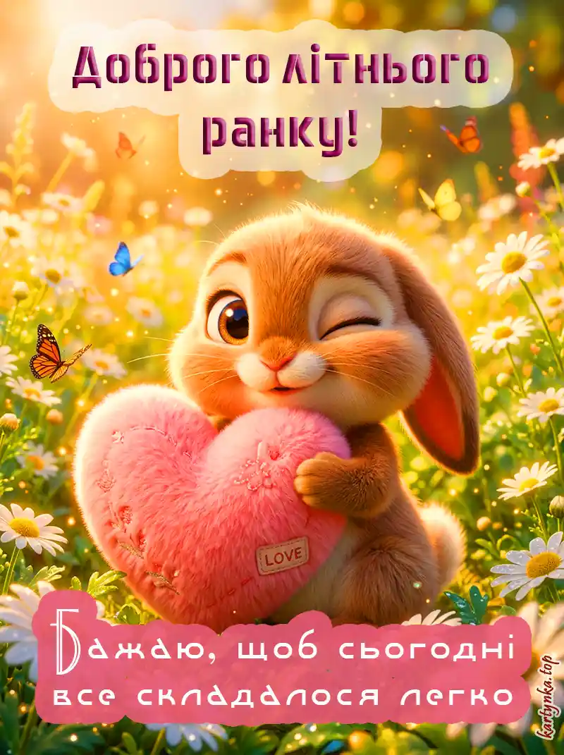 Листівка «Доброго літнього ранку» — картинка з щирим побажанням