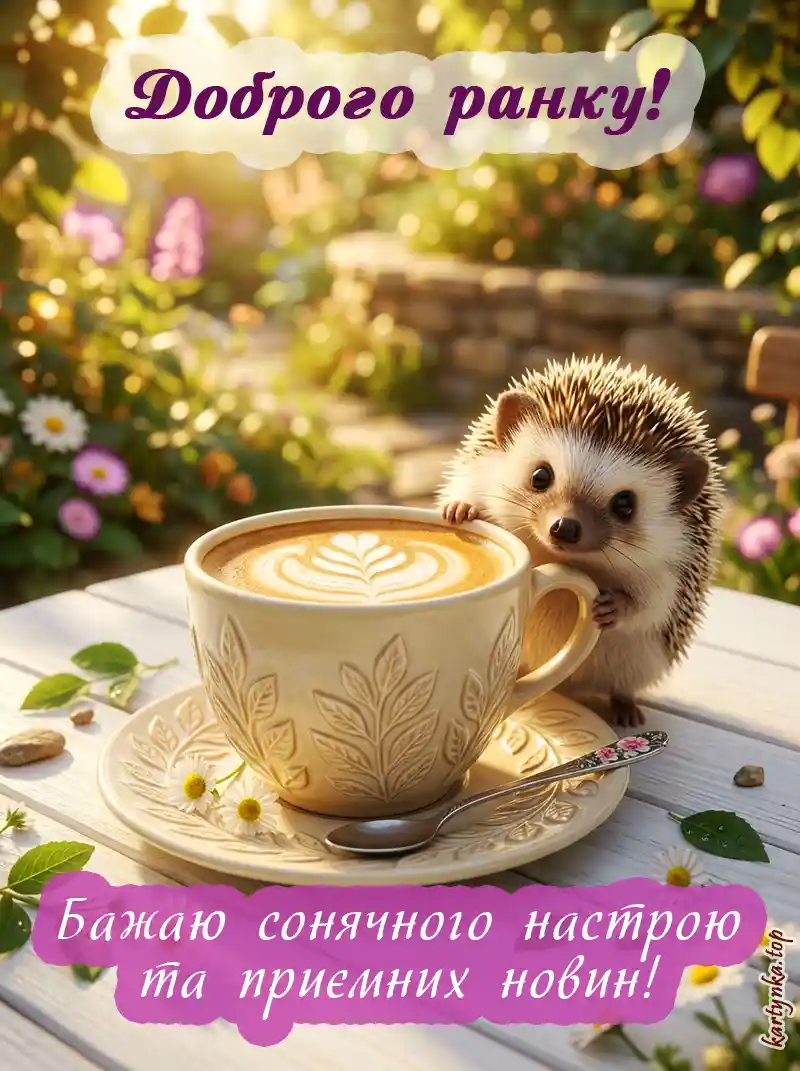 З літнім ранком! Листівка з побажанням доброго ранку та гарного дня
