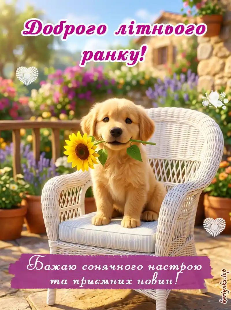 Листівка «З літнім ранком» з найкращими побажаннями