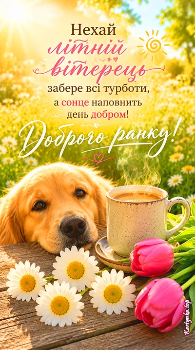 Естетична картинка з добрим ранком літа