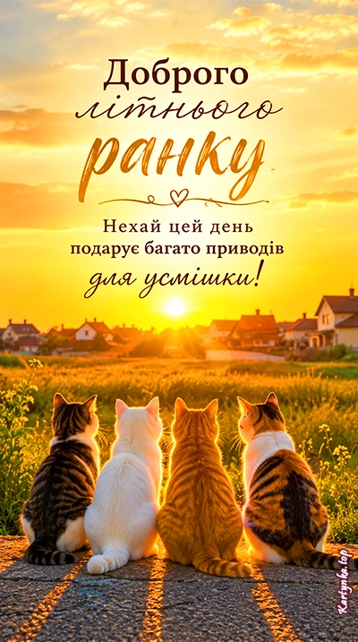 Позитивне зображення з побажанням доброго ранку влітку