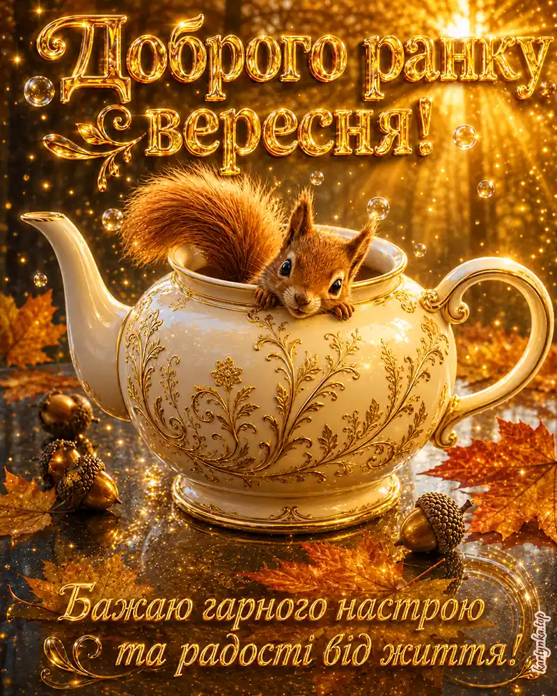 Листівки з побажаннями доброго вересневого ранку